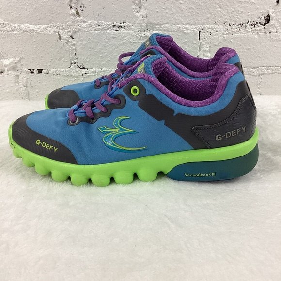 G-Defy Gravity Defyer Shoes Womens Size 8.5 Blue Veroshock Trampoline Technology - Picture 8 of 16